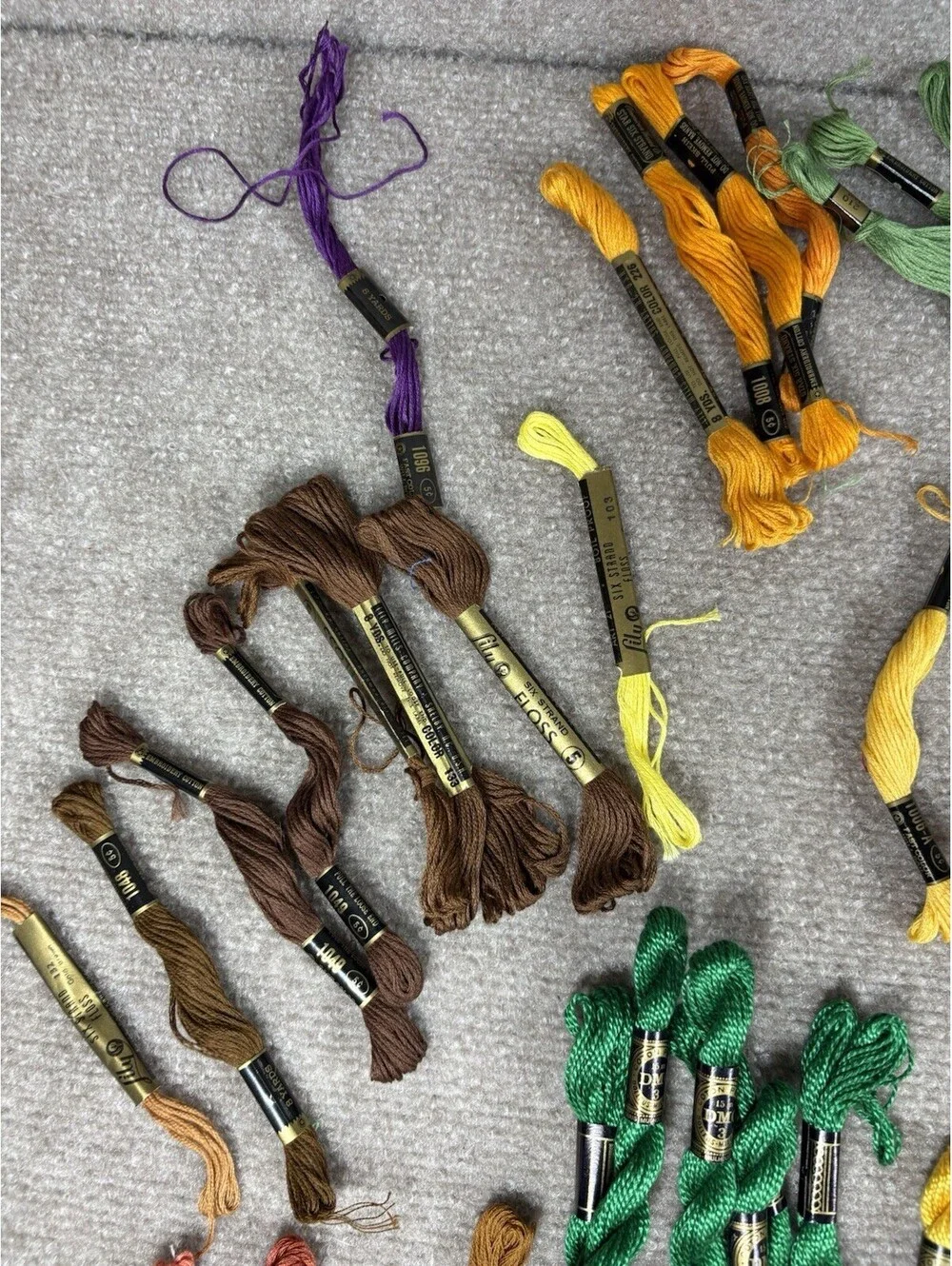 Lot Of Mixed Embroidery Floss Vintage DMC Lily J&P Coats Craft Thread 70+ skeins